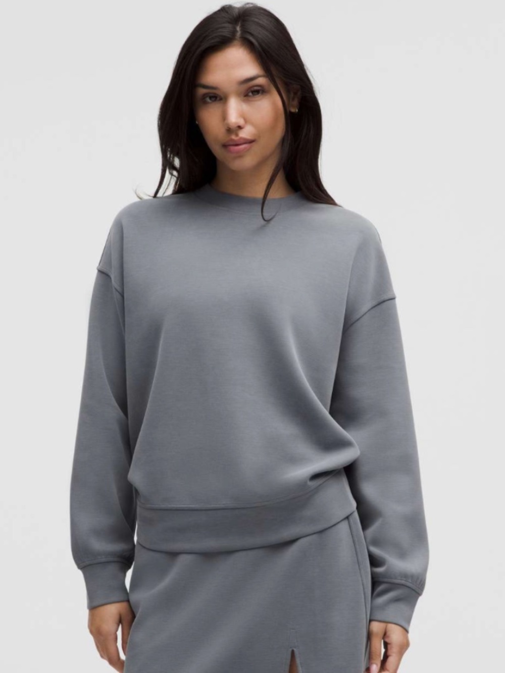 lululemon softstreme crewneck sweater grey medium
